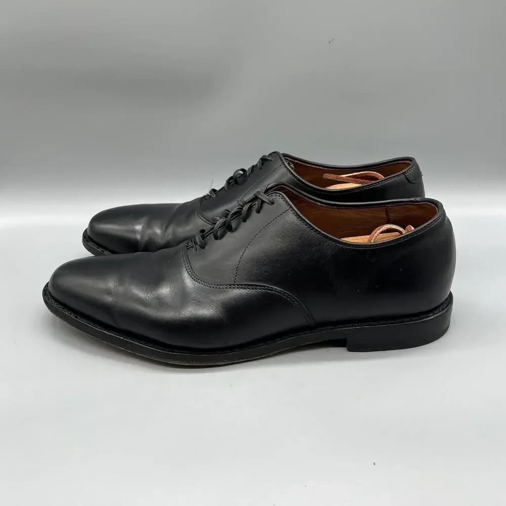 Allen Edmonds Shoes Mens 11 Black Leather Carlyle Oxford Dress Plain Almond Toe